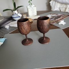 Pair of handcarved goblets