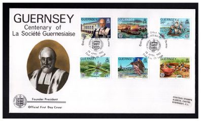 1982 Guernsey Centenary of La Societe Guernesiasie Commemorative Stamps First Day Cover (FDC)