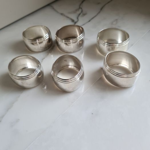 Silver Oval Napkin Rings X 6
