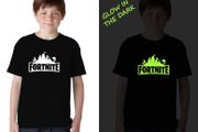 Glow in the Dark Kids Fortnite T-shirt great gift present for fortnite players