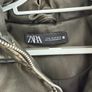 ZARA Hooded Faux Leather Puffer Coat - khaki green - Never Worn Image 2