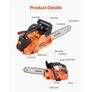 25 cc Gas Chainsaw, 12 inch Gas Powered Chainsaw, 1.02 HP Power Chain Saw with Non-Slip Handle, Gas-Powered Chainsaws with Dual Fuel Tanks Image 3
