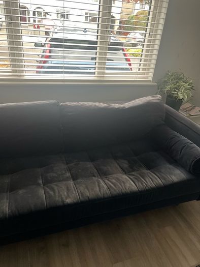 Navy three seater sofa