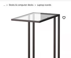 Side table black with glass