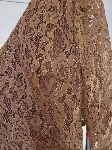 Ladies Gold Lacy Dress Size 12