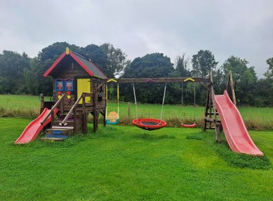 Childrens wooden garden playset large
