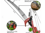 main image for ad 14ft Detachable Pole Pruning Saw Lopper Pruner Trimmer Alloy Steel 8m 8 Pole