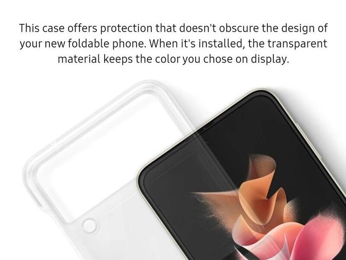 Original Samsung Z Flip 3 Samsung Galaxy Z Flip3 5G Clear Cover with Ring