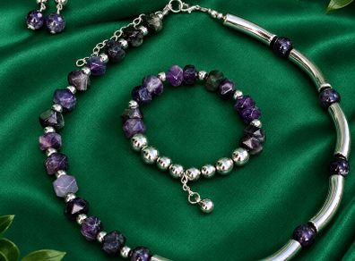 Genuine Amethyst Jewelry Set