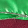 Fancy bright green satin dress with crystals Image 6