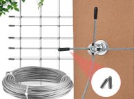 main image for ad Plant Support,T316 Stainless Steel Trellis for Climbing Plants, Professional System with Wall Brackets 16Holders, 24 m Rope