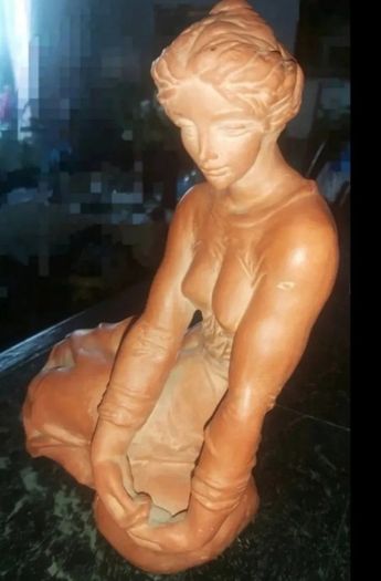 Large signed terracotta statue