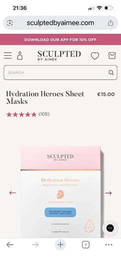 Sculpted by Aimee Hydration Heroes 3 pack Sheet Masks.