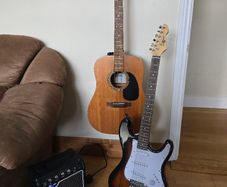 Sigma DMST Acoustic + Gear4music Electric Guitar Bundle | Amp, Strap, Cable & New Strings