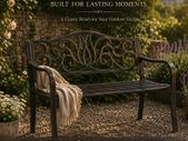 Black Bronze Metal Garden Bench 2 Seater Outdoor