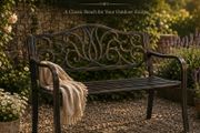 Black Bronze Metal Garden Bench 2 Seater Outdoor