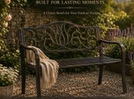 main image for ad Black Bronze Metal Garden Bench 2 Seater Outdoor