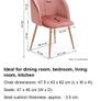 Pinky Velvet Accent Chair with arm rest and Wooden effect Metal Legs Image 10