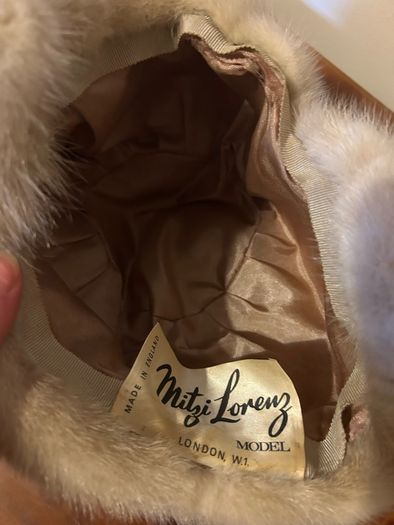 Vintage Mitzi Lorenz Model Blonde Mink Fur Hat Ninety Sixties London W1 Millinery