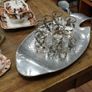 Large Vintage Fish-Shaped Hammered Metal Serving Tray Image 2