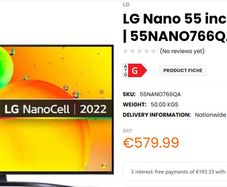 LG Nano 55 inch 4K TV