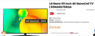 LG Nano 55 inch 4K TV