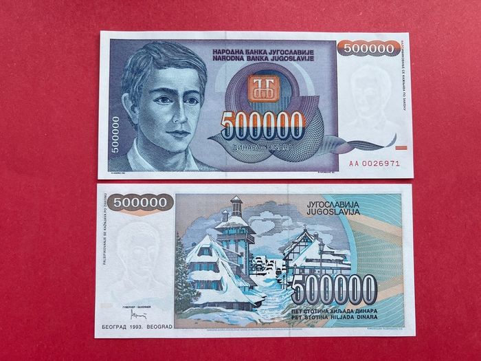 Yugoslavia  500,000  Dinara  1993  . ( Uncirculated ) Pick  119a.