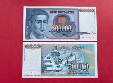Yugoslavia  500,000  Dinara  1993  . ( Uncirculated ) Pick  119a.