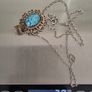 925 vintage sterling silver necklace and 800 silver turquoise pendant Image 7