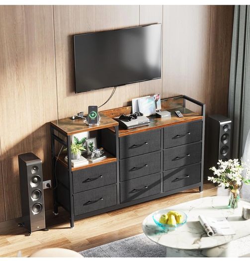 Chest of Drawers Bedroom, Contains 2 USB & 2 AC Ports Sockets