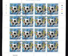 2004 Ireland Centenary of FIFA Commemorative Stamp Sheetlet Plate 1A1A1A1A Fine Used with Dublin cancel of 31st March 2004 (First day of issued) on envelope extract