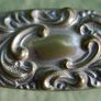 Antique Edwardian Glass Trinket Dish Silver Plate Embossed Lid Image 5