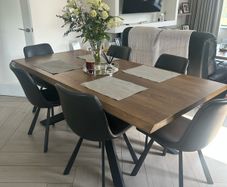 dining table and 6 dining chairs