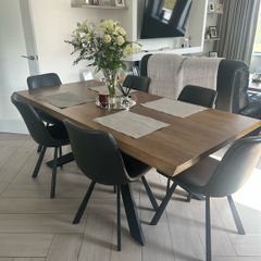 dining table and 6 dining chairs