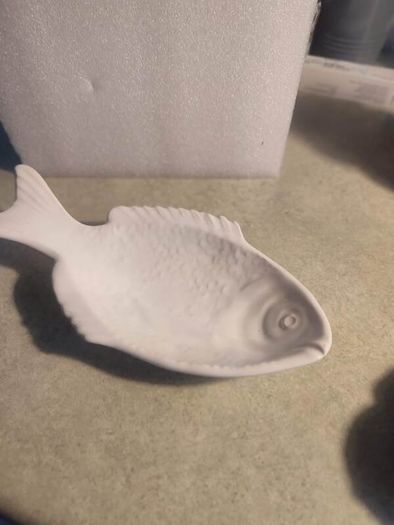Pottery White Glazed Koi Fish Deep Dish Snack Bowl Tableware Pin Trinket Dish Spoon Rest Soap Dish Kitchen Bathroom Decor