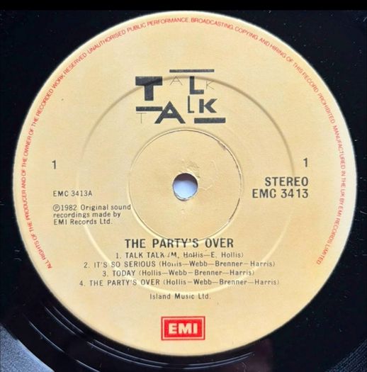 Talk Talk the party's over lp Irish press