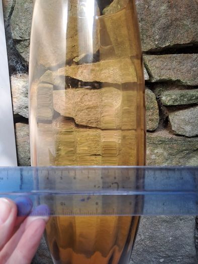 Large Amber Art Glass Floor Vase 45cm