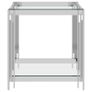 Coffee Table Silver 55x55x55 cm Stainless Steel and Glass Image 2