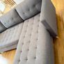 Sofa 3 Seater with Chaise Lounge Grey Image 5