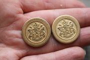 7/8" 22.4mm 36L Italian Matt Gold Crest / Military Buttons