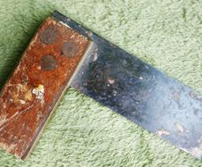 Vintage 6" Carpenters' Joiners' Try Set Square Wood & Steel with Brass Plated Stock