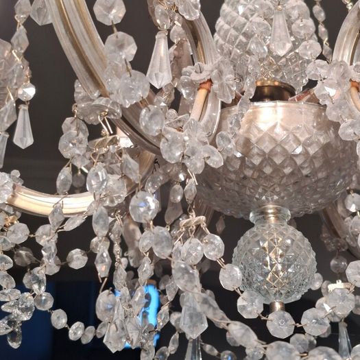 Vintage crystal 6 light chandelier