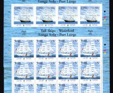 2005 Ireland Tall Ships Waterford Commemorative Stamps Sheetlet Plate 1B1B1B1B Mint Never Hinged (MNH)
