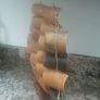 Vintage Cattle Horn Model Sailing Ship Image 4