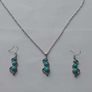 Boho Turquoise Necklace and Earring Set Silver Tone Free Postage Image 3
