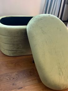 Green Velvet Ottoman with storage