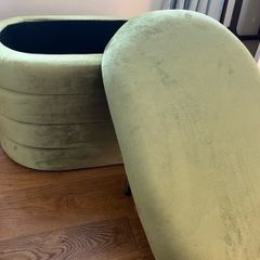 Green Velvet Ottoman with storage