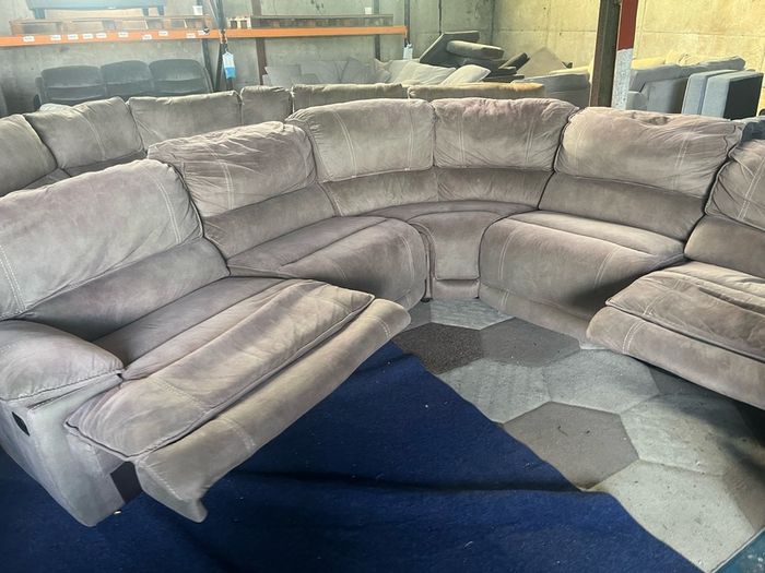Beige corner recliner manual recliner sofa
