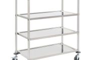 4 Tier Kitchen Trolley 107x55x125 cm Stainless Steel