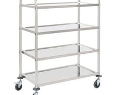 4 Tier Kitchen Trolley 107x55x125 cm Stainless Steel